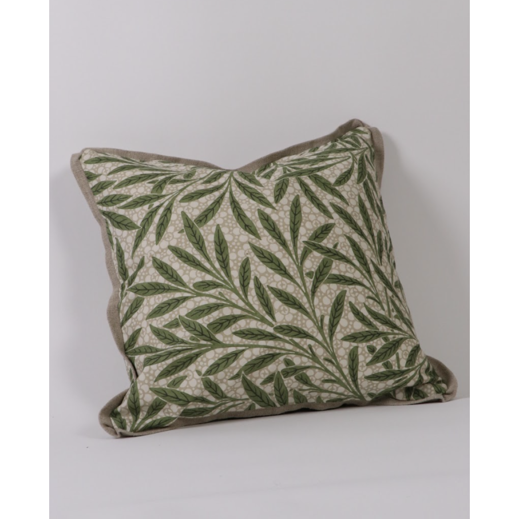 Morris & Co Pillow Green Leaves Beige